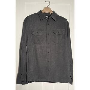 GIASONE Mens Gray Button Up Shirt Jacket Heavyweight Size XL